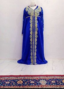Royal Blue Embroidered  Gown