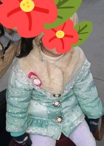 Bold And Elegant Girl Jacket With Soft Feather