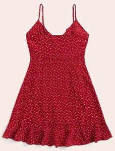 Red Heart Print One Piece Dress