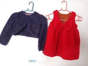 Girls Red Dress with Shrug