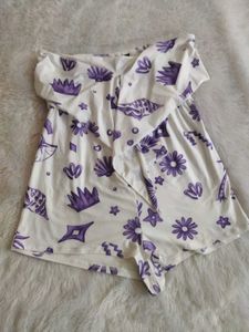 Floral Strapless Playsuit