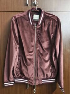 Koovs Burgundy Velvet Bomber Jacket