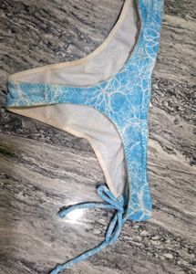 Blue &amp; White Patterned Bikini Bottom