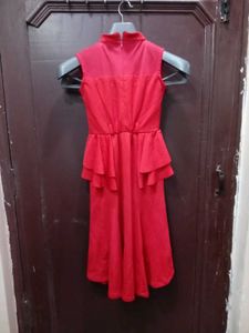 red embellishments dress