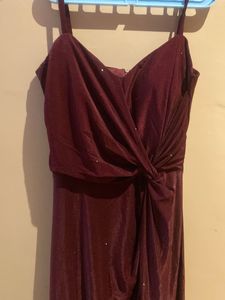 Burgundy Sparkly Party Dress