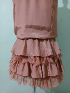 Chic Rose Ruffled Lace Dress
