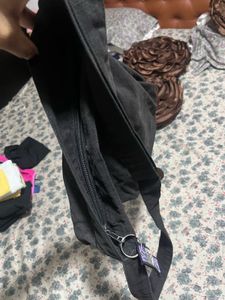 Black Canvas Crossbody Bag