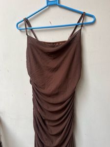 Brown Ruched Bodycon Maxi Dress 🤎