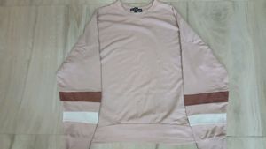 Stylish Pink Color Block Sweatshirt