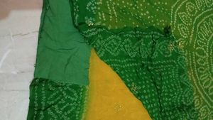 Beautiful yellow and green saree