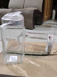 Set of 2 Glass Storage Jars