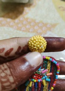 Multi beaded and stone earing