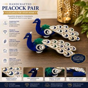 Handcrafted Peacock Decor Pair
