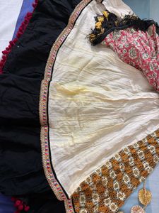 Embroidered Sleeveless Layered Lehenga Choli