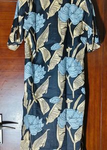 Chic Leaf Print Kurta Set