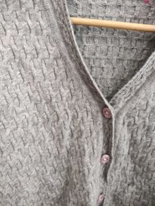 Gray Knit Cardigan for Women