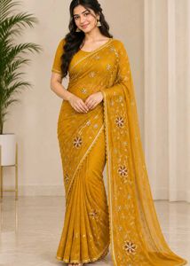 Embroidered saare with blouse