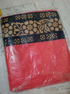 Elegant Coral Embroidered Saree