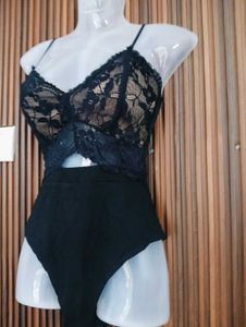 Black Lace Teddy Bodysuit