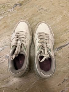 White Lace-Up Sneakers