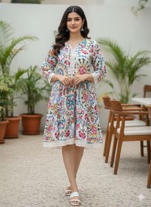 Floral Print Lace Dress