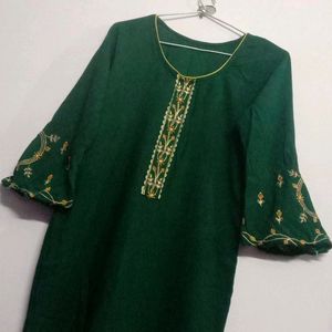 Embroidery Kurti Green 💚