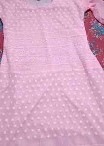 Elegant Pink Chikankari Kurta