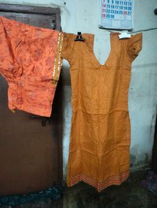 Orange Ethnic Kurta Set