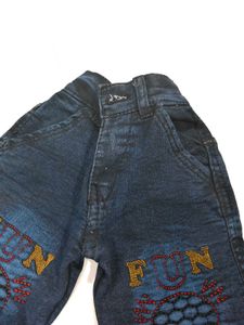 Boys' Blue Denim "FUN BIKER JEANS"