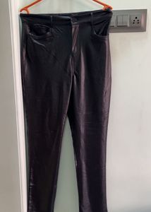 Black Faux Leather Pants