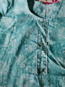 Beautiful Blue Printed Kurta Set with Dupatta