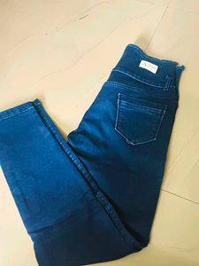 High Waisted Blue Denim Jeans