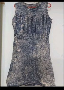 Denim Style Sleeveless Dress