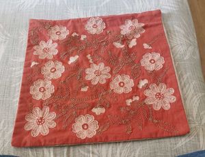 Embroidered Cotton Square Cushion Cover