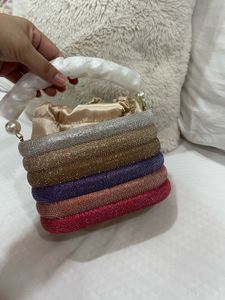 Sparkling Multi-Color Beaded Clutch Bag