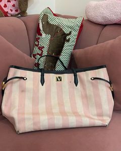 Victoria's Secret Pink Striped Tote Bag
