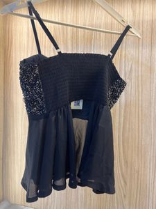 Black Embellished Camisole Top