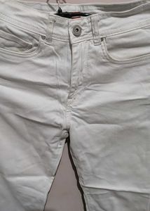 White Light Wash Denim Jeans