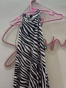 Zebra Print Halter Neck Maxi Dress Brand New