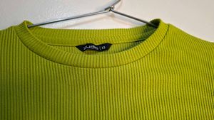 Lime Green Ribbed Crop Top