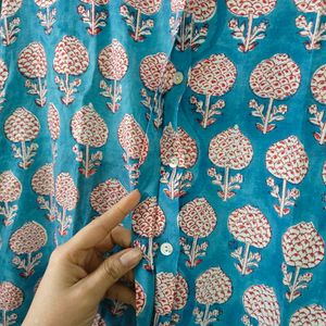 Cottonworld Blockprint Shirt Dress