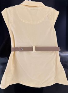 Cute Yellow Dress with Bows &amp; Belt