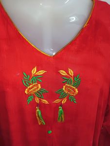 Red Designer Kurti Length is 42" Approx
