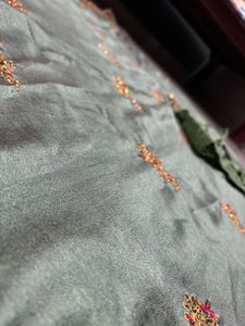 sage green/mint green festive wear saree