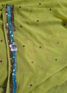 green saree is very beautyful and flower