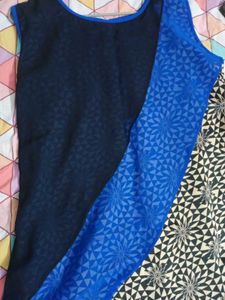 Stylish Blue &amp; Black Printed Kurta