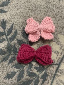 Handmade Crochet Bow Clips