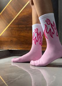 Pink Flame Socks