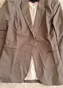 Chic Taupe Single-Button Blazer