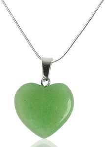 Natural Gemstone Heart Pendants